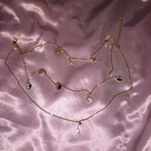 🌙 Boho 3 chain moon star celestial necklace 🌟 - Picture 7 of 8